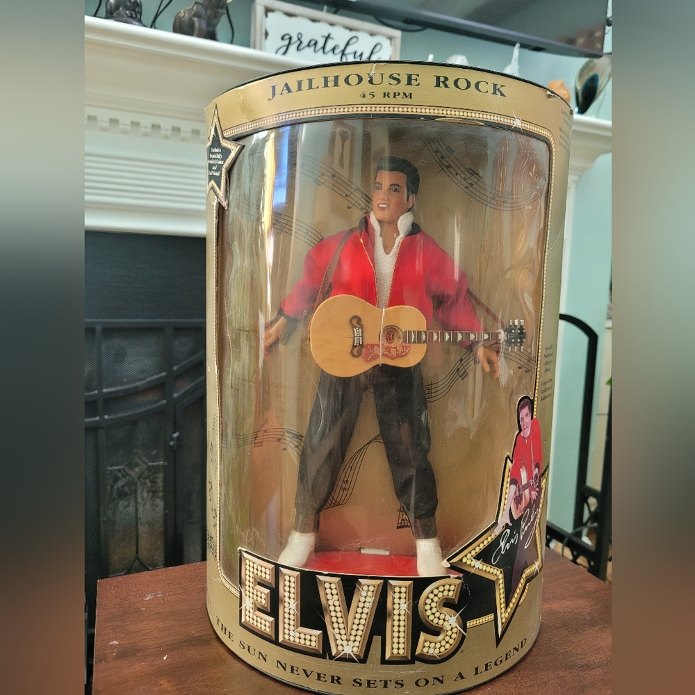 Hasbro 1993 Elvis Presley Jailhouse Rock 12" Doll w/ Guitar & Stand